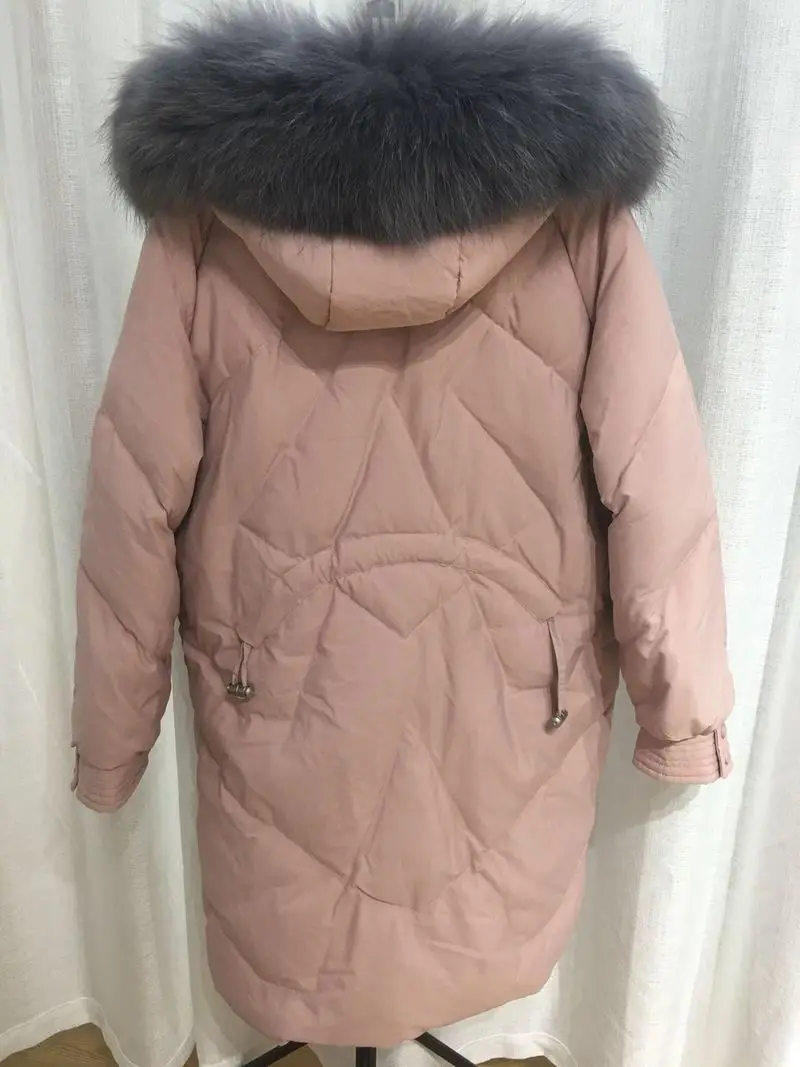

White Duck Down Jacket Women Big Fur Collar Winter Coat Women Down Coat Puffer Jacket Warm Parka Veste Femme YY1464