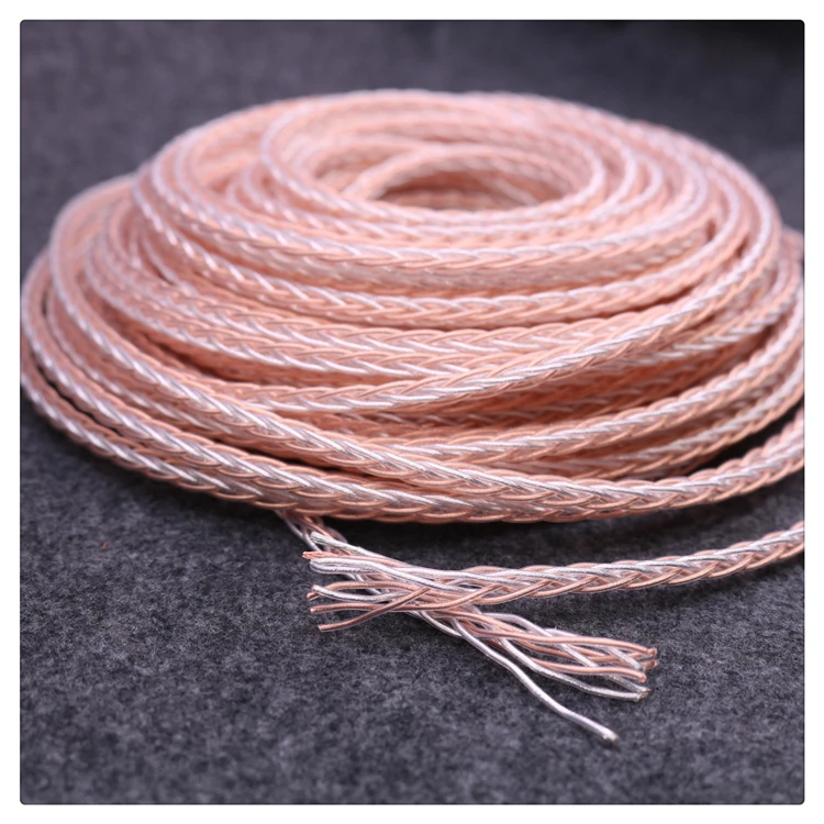 XSSH Audio DIY OCC 7n Copper Silver OFC copper Silver plated conductor headphone Earphone 3 8mm 4 5mm Bulk Audio cable Cord