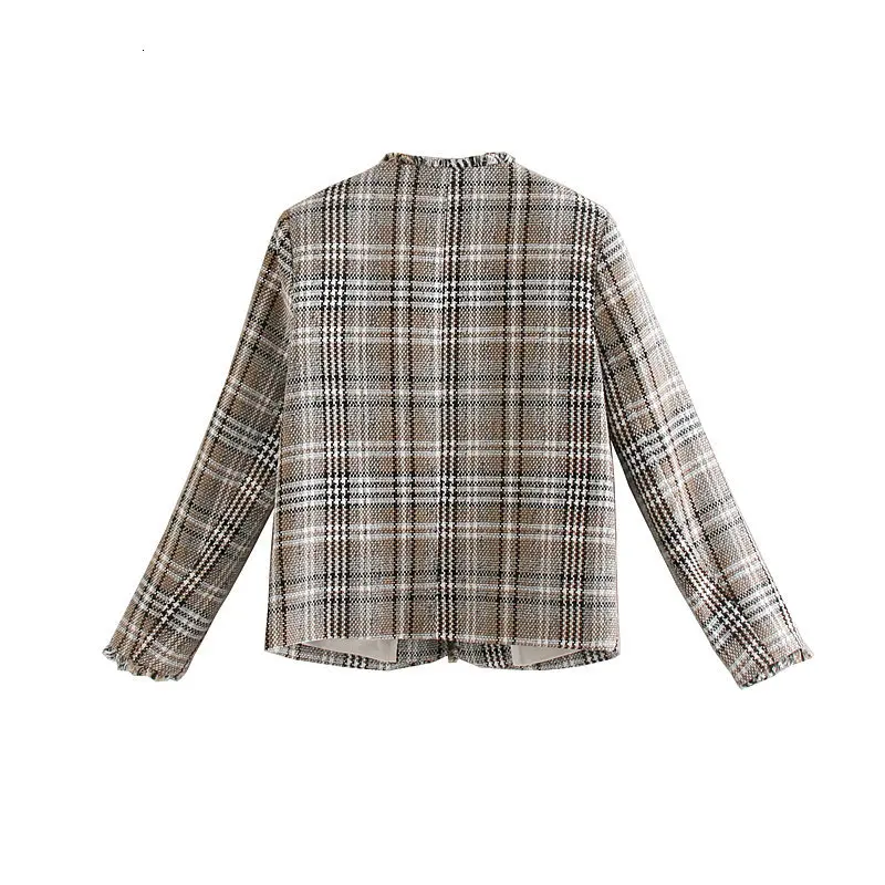 Twill Tweed куртка женская короткая куртка с v-образным вырезом офисная Suirt куртка Европейская мода пальто