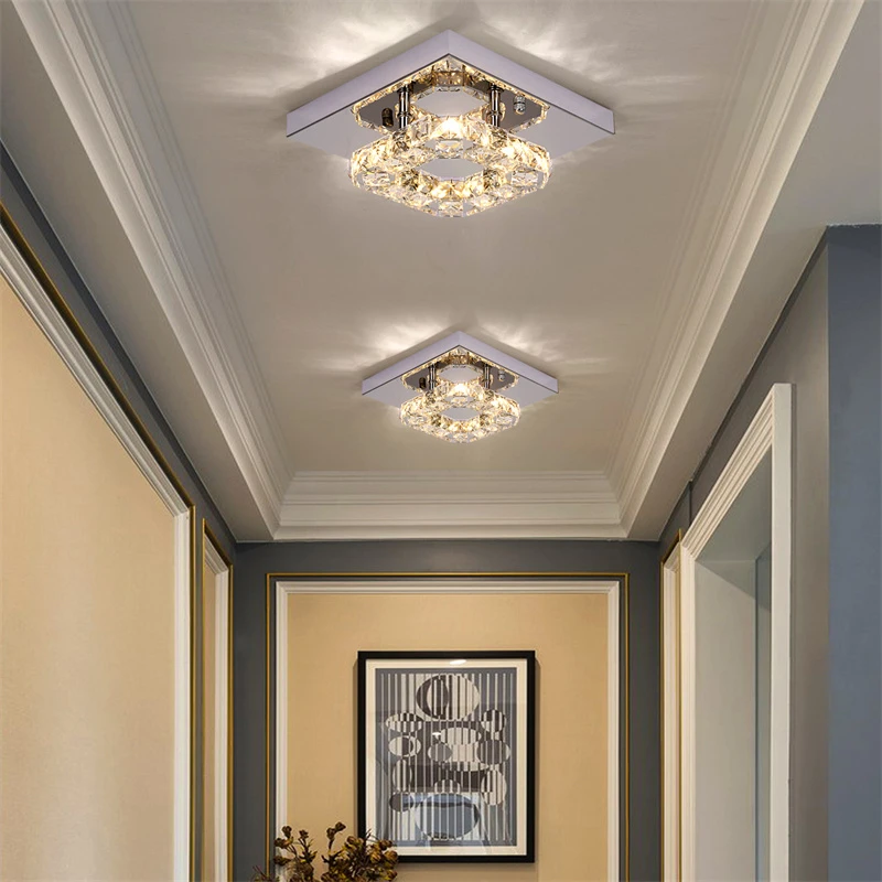 Lampada A Soffitto LED A Cristallo 8 Anelli – Moderna 62W Con Telecomando – Temperatura Colore Regolabile – Cromo, 105x81 Cm - copertina