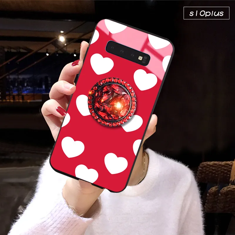 Andme Phone Case For Samsung S10/s10lite / S10 Plus Luxury Ruby And Soft Hair Ball Tempered Glass To Protece Your |