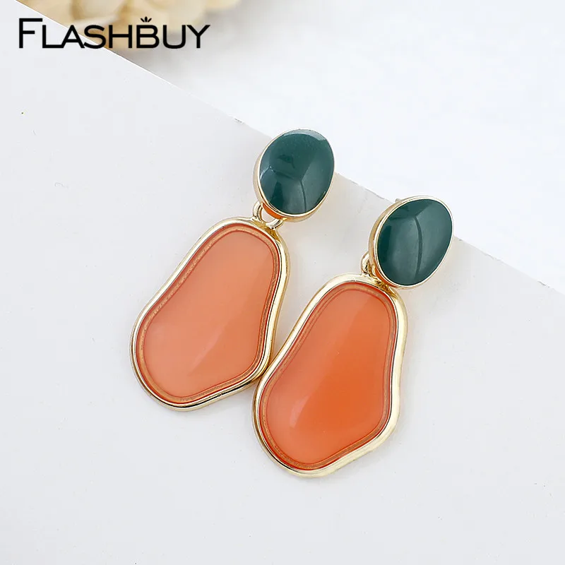 

Flashbuy Irregular Acrylic Transparent Drop Earrings For Women Gold Holder Statement Earrings Wedding Pendientes Fashion Jewelry