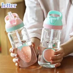 520ML Baby Cup with Lid Portable Outdoor Sports Travel School Use Cute Water Drinking bottle for kids drink water Birthday gift