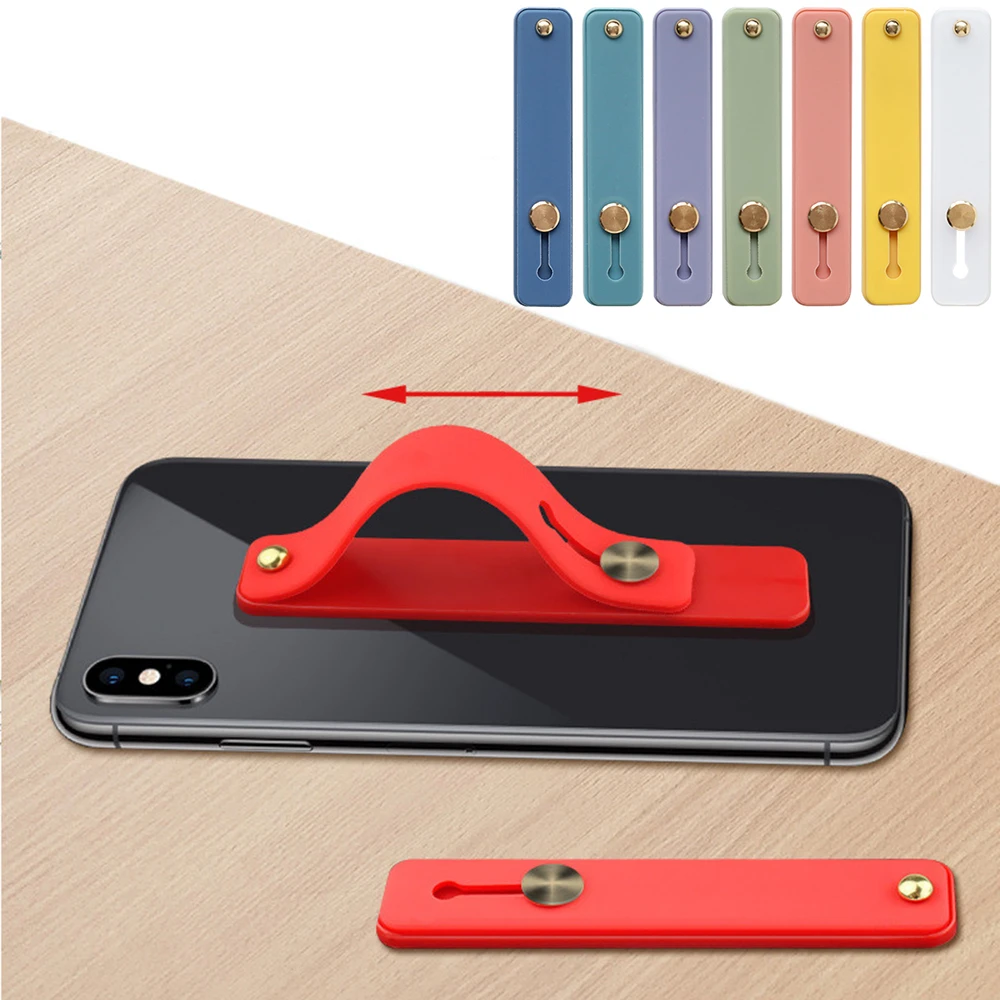 

New Silicone Phone Hand Band Holder Universal Finger Ring Holder Strap Push Pull Grip Stand Candy Color Bracket for Phone Case