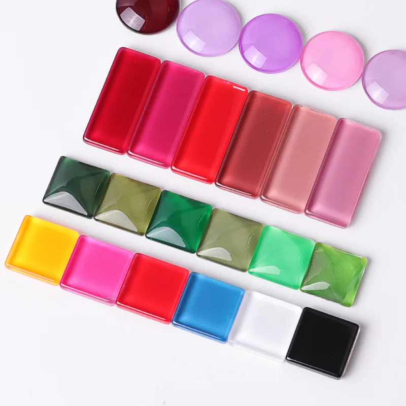 10 Stück transparente Glas-Nagelkarten im japanischen Stil, ovale Gel-Nagellack-Ausstellungsständer für Nagelkunst-Salon-Zubehör – Detail 3