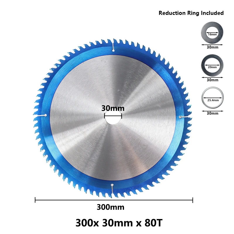 1pc 300x30x80T 1 шт. 210 250 255 300 мм дисковая пила Nano с синим покрытием TCT пильный диск 24T 28T 40T 80T твердосплавный режущий диск для дерева - Цвет: 1pc 300x30x80T