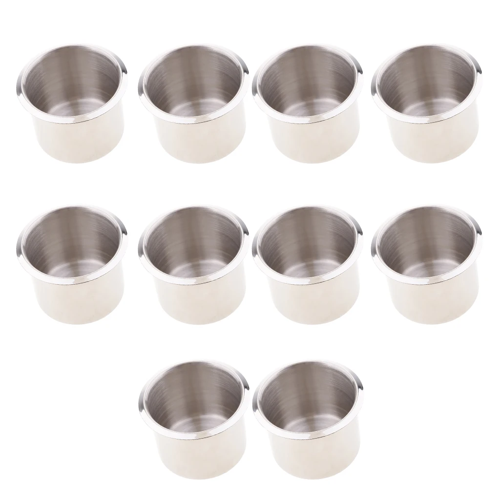 10 Pcs Universal Marine Boat Cup Holder 68x55mm Stainless Steel Drop In Drink Water Holder For RV Yacht Camper Trailer Motorhome 10 Pcs Universal Marine Boat Cup Holder 68x55mm Stainless Steel Drop In Drink Water Holder For RV Yacht Camper Trailer Motorhome