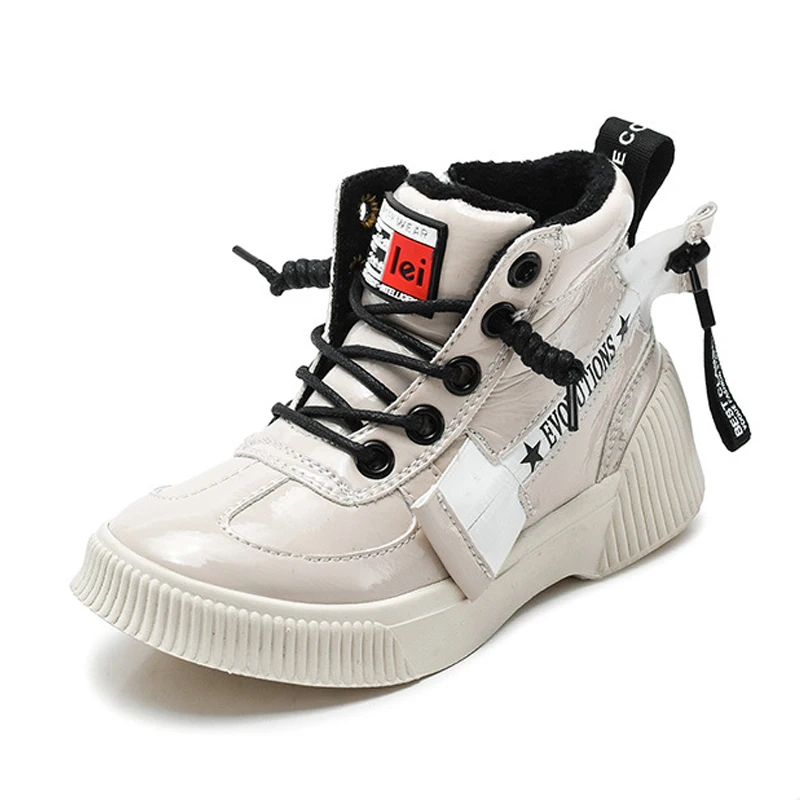 

Kids Shoes Winter Fashion Casual Boots Autumn Winter Warm Plush Ankle Boots Top Quality Girls Boy Leather Boot Size 26-30