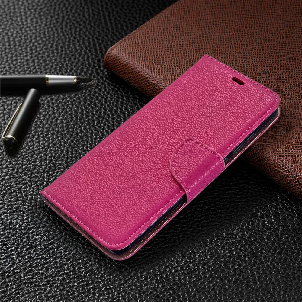 Rose Red BinFen LZW Note10 роскошный защитный чехол-книжка из искусственной кожи чехол для samsung Galaxy S10 S9 плюс S10e A51 A71 A10s A20s A50 A30 A10 A20e A40 A70 A20 чехол-портмоне - Цвет: Rose Red BinFen LZW