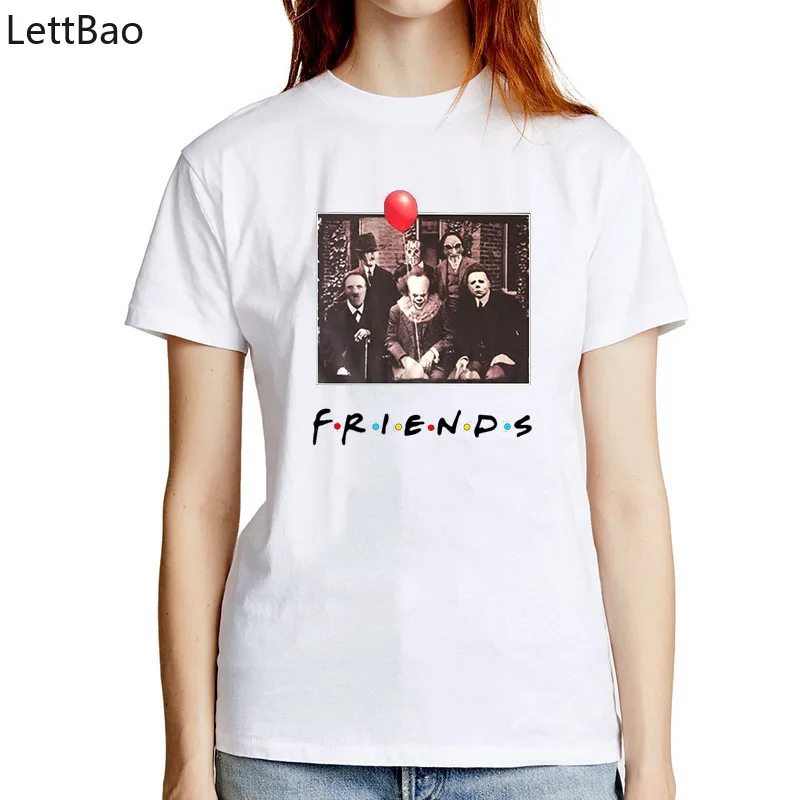 Рубашка на Хэллоуин ужасы для друзей ТВ шоу страшных персонажей женская рубашка