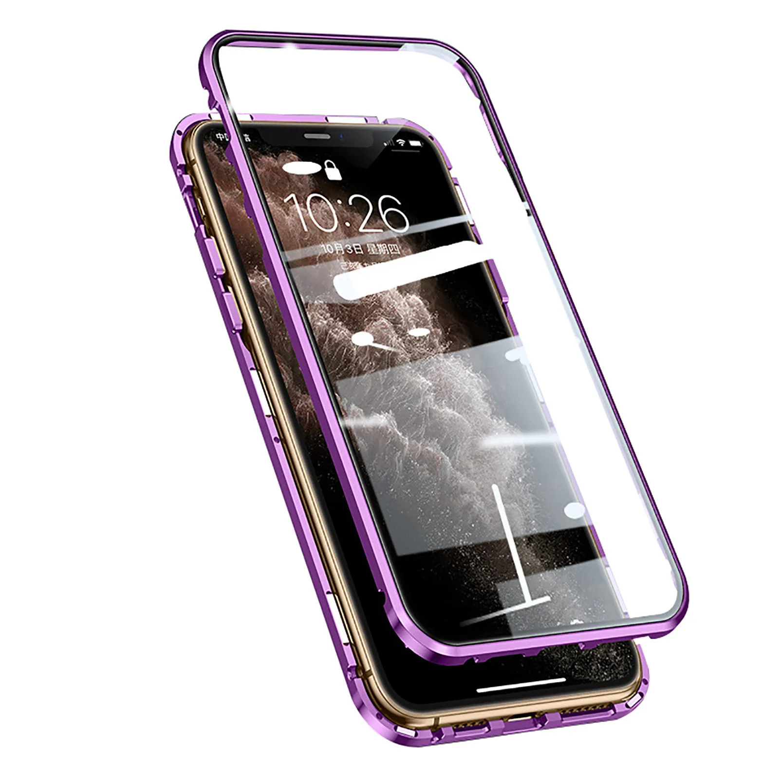 iPhone 13 Mini Metal Bumper with Tempered Glass Back