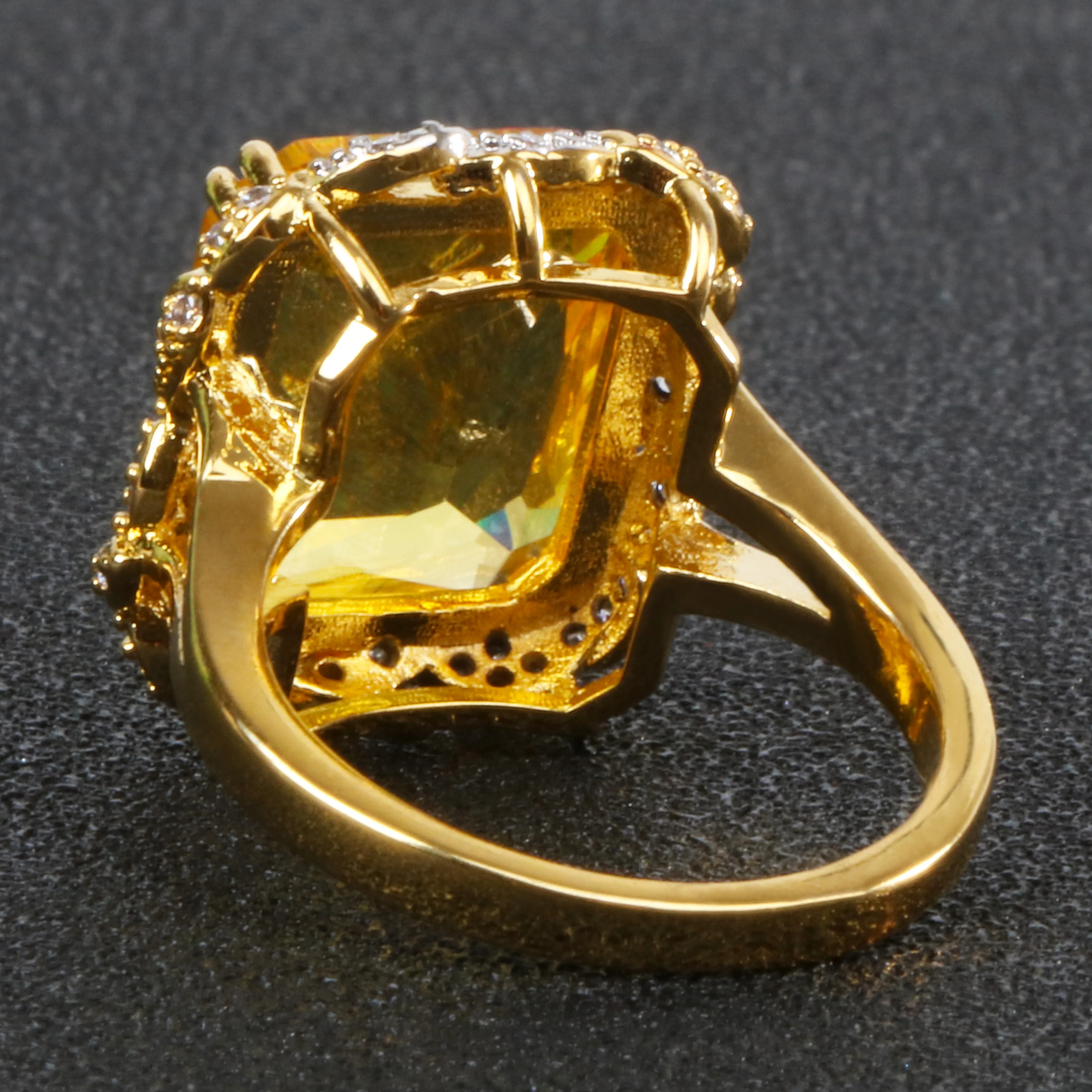 Joiashome Luxury Charms Ring 925 Sterling Silver Jewelry With Square Shaped Citrine Gemstone Wedding Engagement Rings Size 6-10 Silver Ring Wedding Rings Silver Rings Gemstone Ring