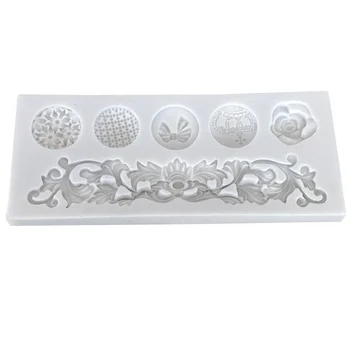 

Easy Clean DIY Silicone Mold Baking Dishwasher Safe Scroll Relief Fondant Home Party Kitchen Cake Border Baroque Style Dessert