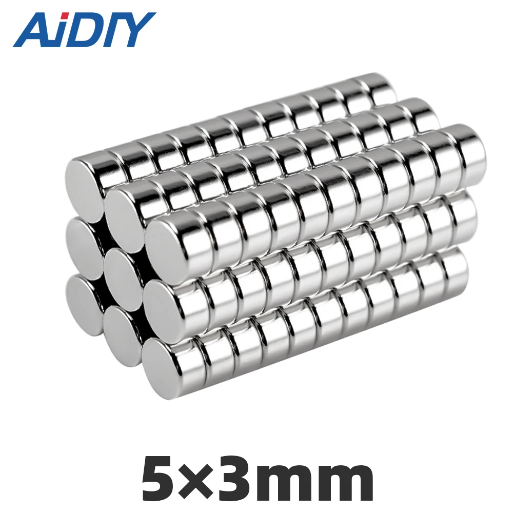 AIDIY 50/100 шт. 5x3 мм Постоянный Неодимовый Сверхмощный магнит 5*3 мини маленькие круглые редкоземельные магнитные магниты диск 5x3 мм