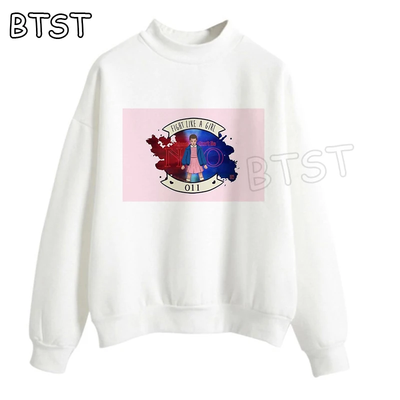 Harajuku Stranger Things 3 женские толстовки розовая одежда женская одежда зимние модные пуловеры толстовки Готическая негабаритная Толстовка