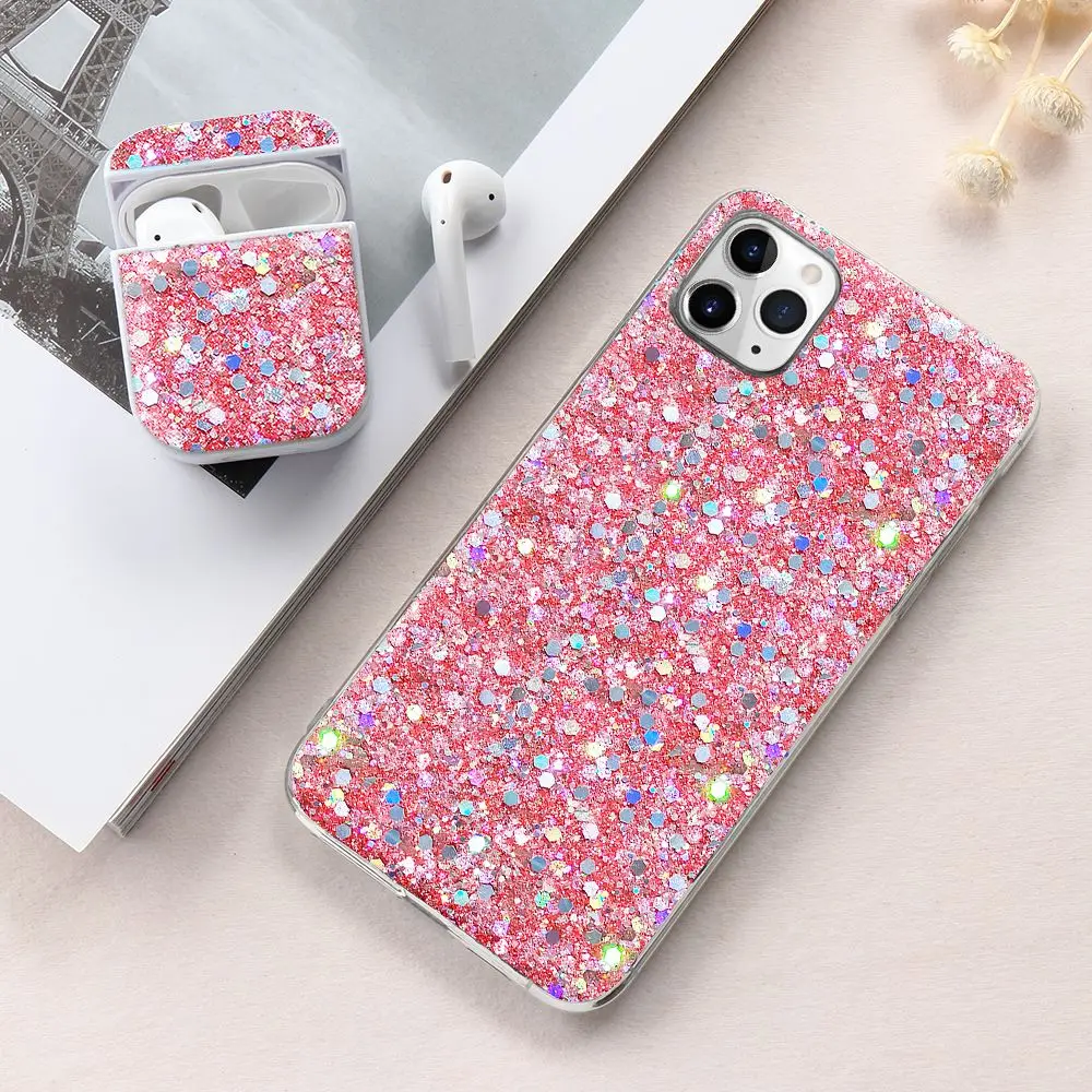 Роскошный блестящий тонкий мягкий чехол с блестками для IPhone 6s 5 5s SE 2020 8 7 Plus