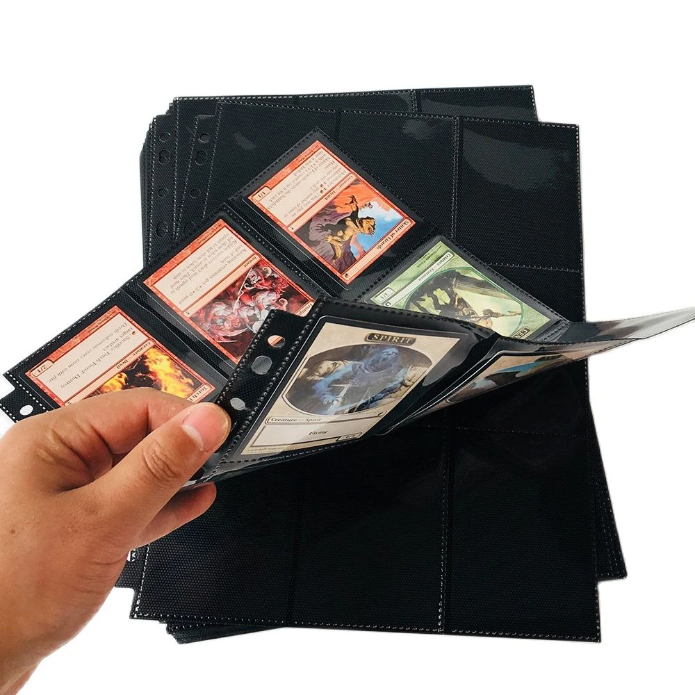 18 Pocket/Page Side Loading Black Color Card Album Page/Binder