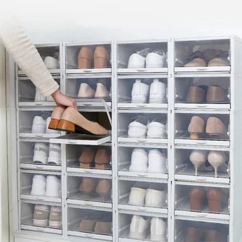 

Shoe Cabinets Home Shoes Storage Organizer Stand Holders Space Saver Shoes Box 6 pcs Multiple Color Shoe Organizer