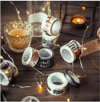 

I Love Coffe Cool Washi Tape 10mm/20mm/25mm/30mm/40mm*7M DIY Decoration Supplies Japanese Fashion Masking Tape Gift
