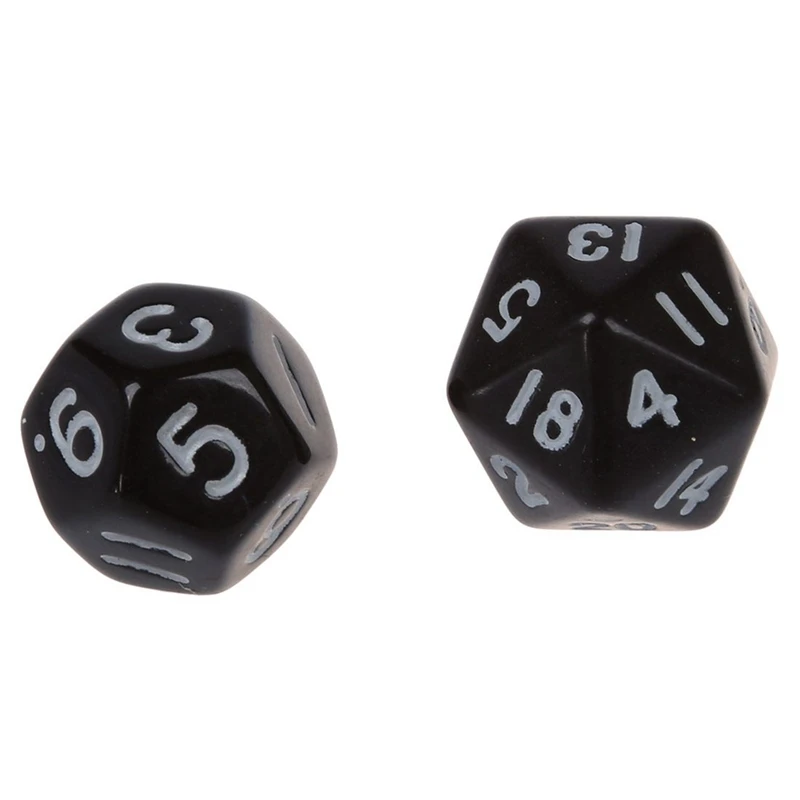 14 шт. игральные кости D4-D20 для игр Подземелья и Драконы RPG Подземелья и Драконы D& D, 7 шт. черный и 7 шт. красный
