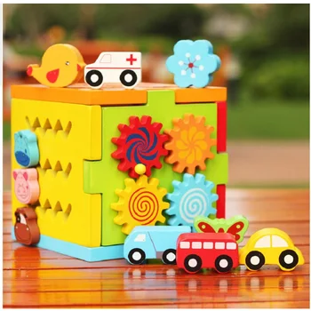 

Wooden children's multifunctional shape matching intelligence box geometric shape building blocks cognitive toys