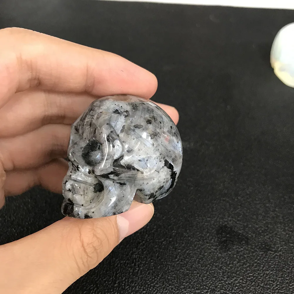 Labradorite Высокое качество 2 дюйма Лабрадорит черепа форма камня ручной работы и полированный для подарка и домашнего декора WT - Цвет: Labradorite