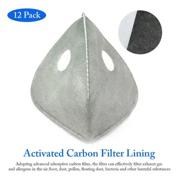 

12Pcs/set Isolate 5Layers PM2.5 Anti Smoke Dust Air Purifying Active Carbon Replacement Filters For Mesh/neoprene Face Cover