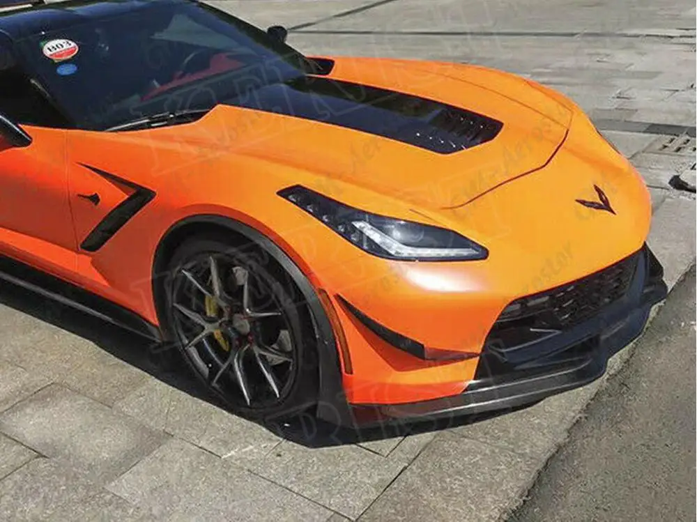 Углеродное волокно переднего бампера боковые Canards сплиттер спойлер для Corvette c7- стайлинга автомобилей