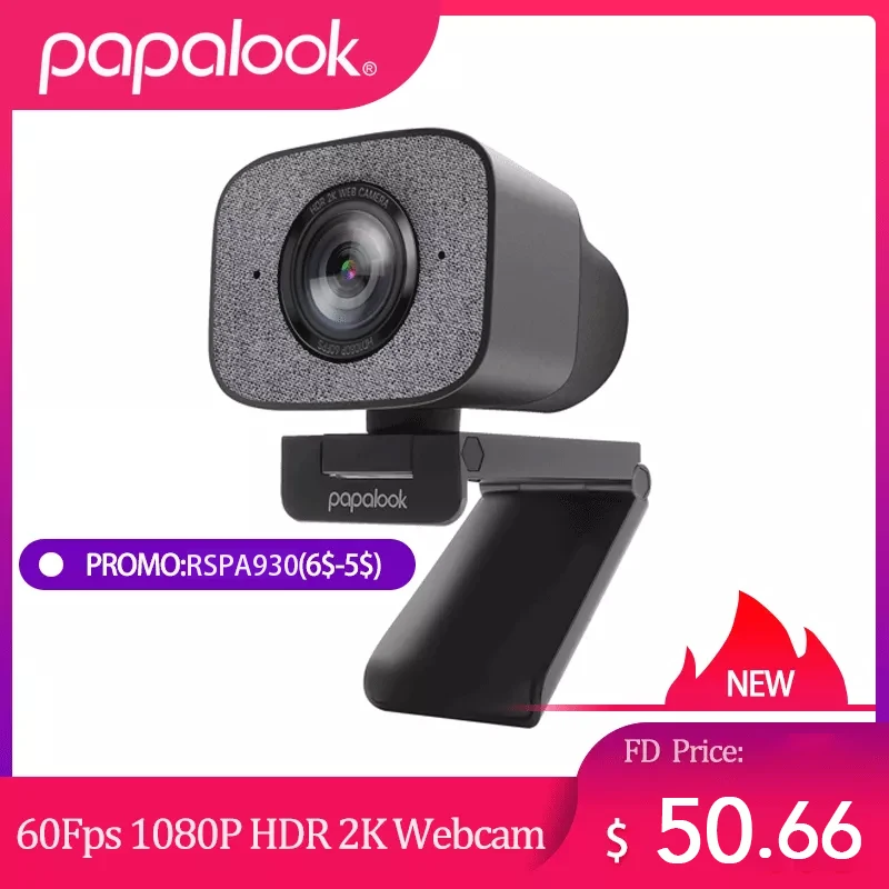 60FPS 1080P Webcam PC, PAPALOOK PA930 2K HDR Streaming Live Web Kamera mit Dual Stereo Mic 90 Grad Winkel für OBS/SKYPE/ZOOM|Webcams| - AliExpress