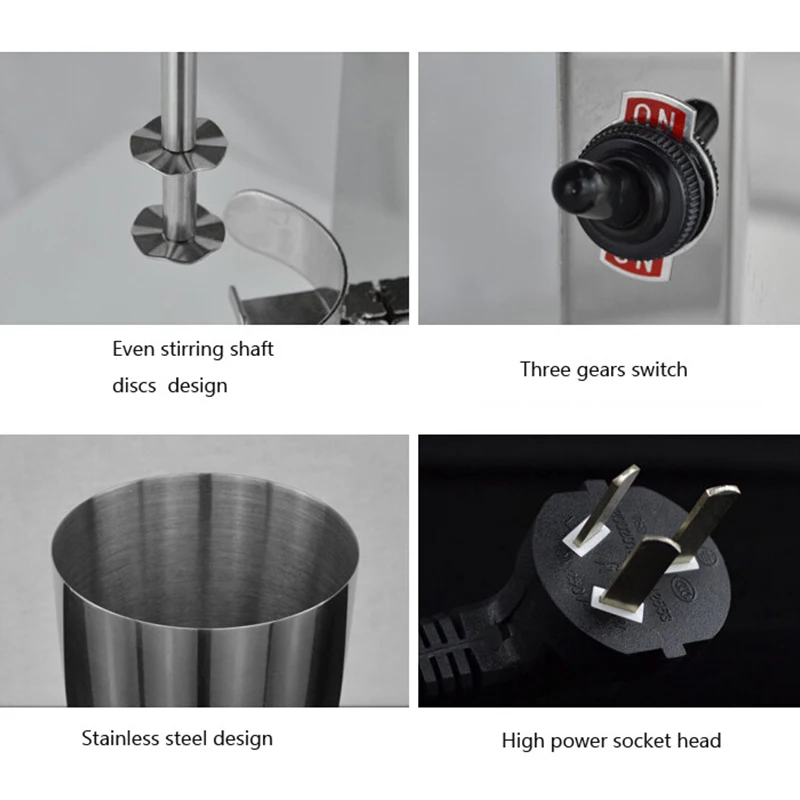 Beverage Blender Double-head Commercial Milkshake Maker Milk Foam Blender Electric Stainless Steel 220v One Piece ZG