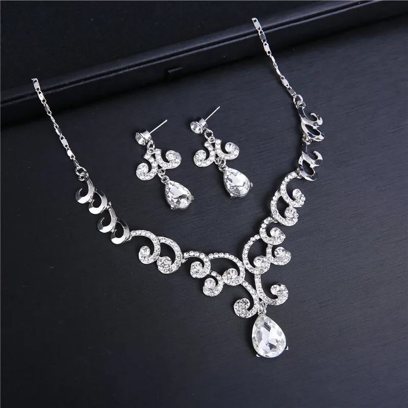 de joyería para boda, collar, pendientes, colgante, Gargantilla de cadena, collares de playa para fiesta de diamantes de imitación, KC32 - AliExpress