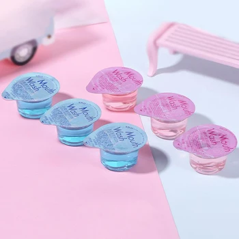 

10Pcs Blue /Pink Jelly Cup Mouthwash Portable Particles Tooth Stains Oral Clean Tools
