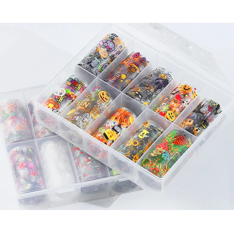 10 Roll Nail Sticker Halloween Christmas Nail Art Nail Accessories Transfer Sticker Nail Art Decorations Star 4*120cm/Roll