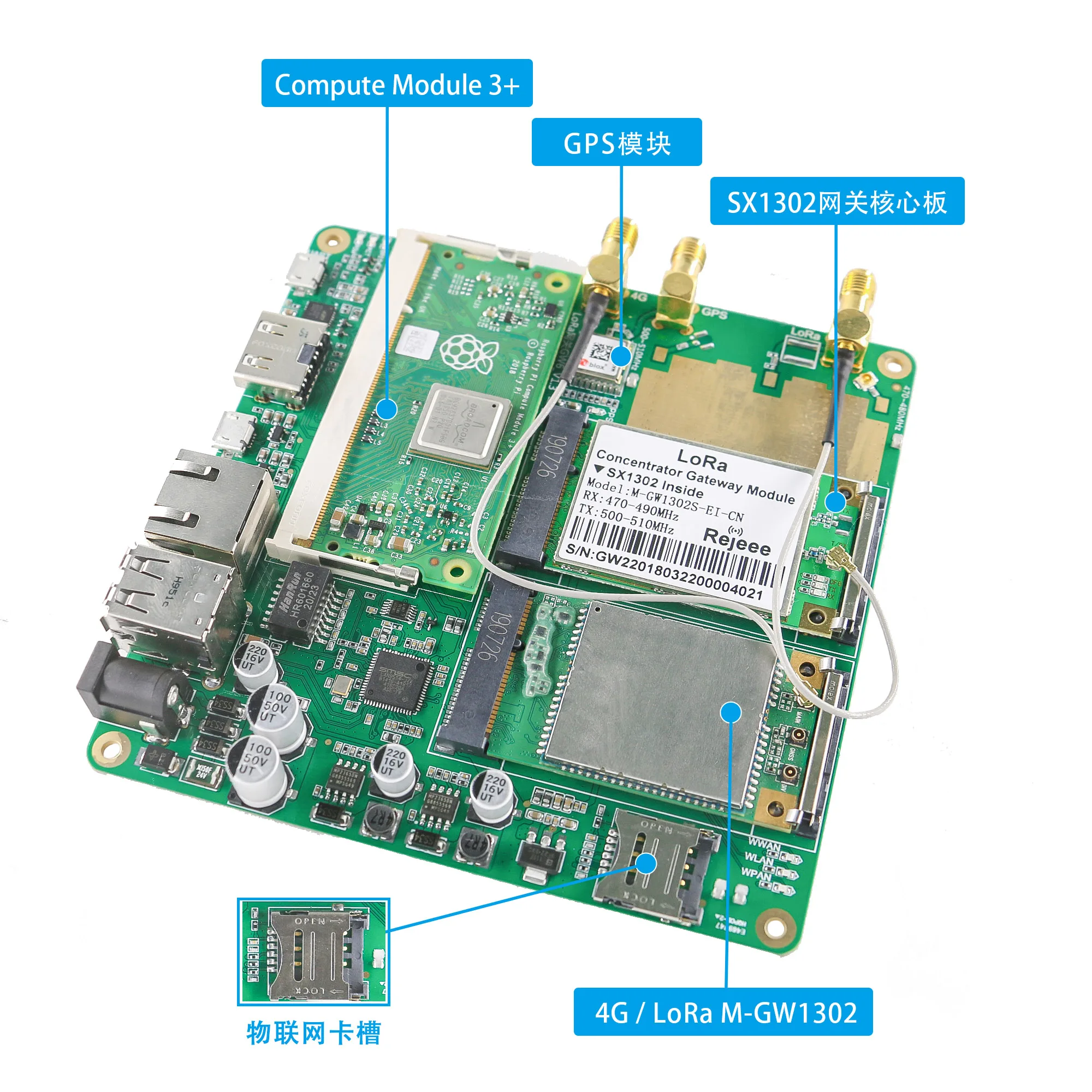 US $616.00 Upgraded SX1301 SX1302LoRaWANTransparent LoRa Gateway Raspberry Pi CM3 Development Kit