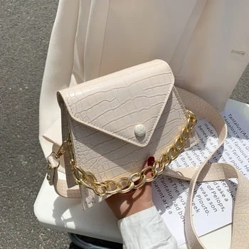 

Stone pattern Chain PU Leather Crossbody Bags For Women 2020 Summer MINI Shoulder Handbags Lady Travel Cross Body Bag