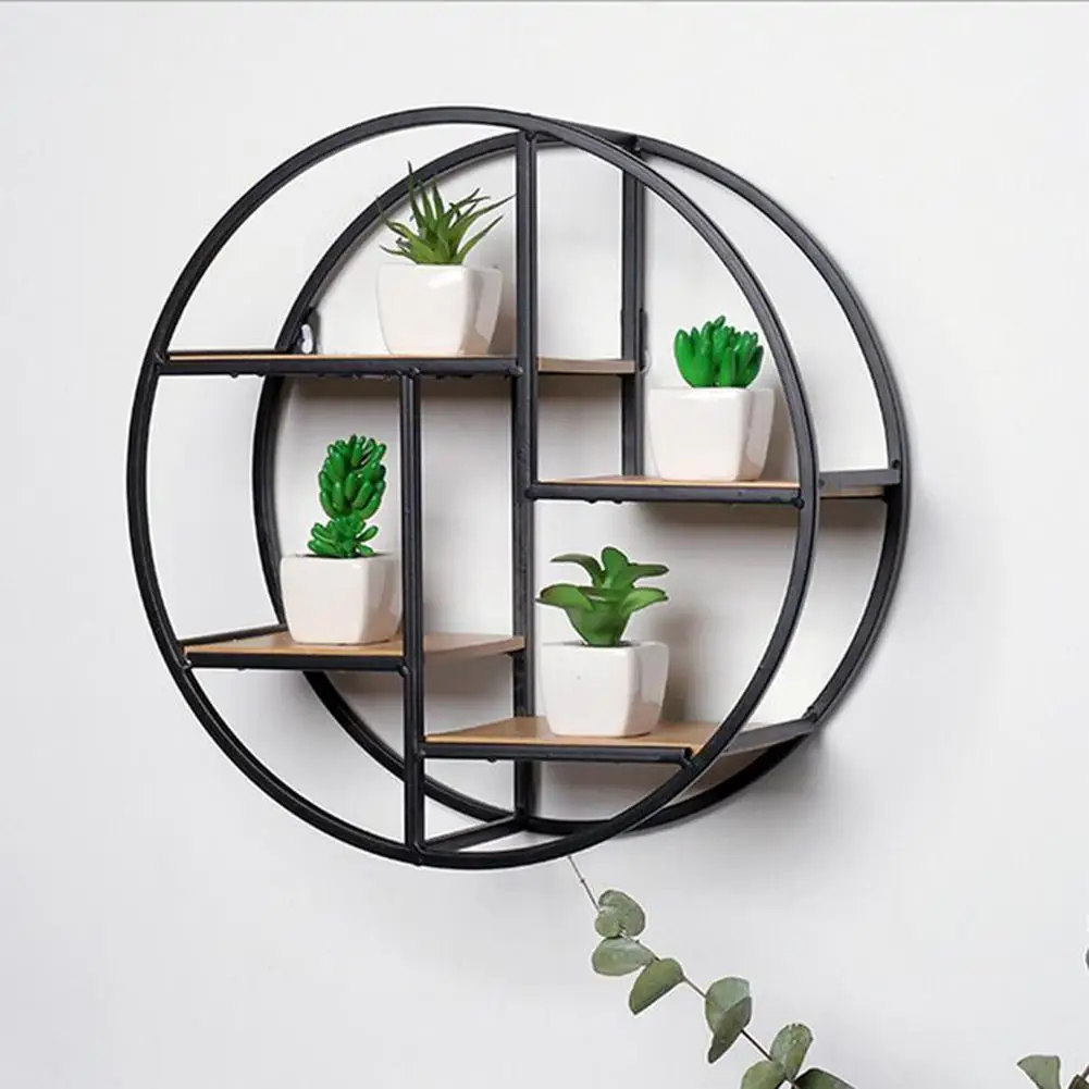 Details about   Wall Mounted Metal Wire Floating Shelf Rack Round Storage Display Organizer Unit 