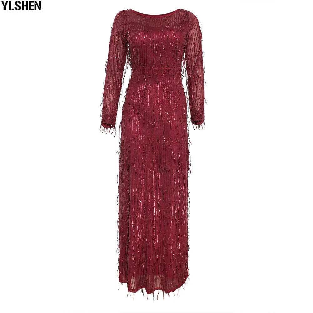 New Africa Dress African Style Dresses For Women Dashiki Tassel Sequins Long Sleeves Bodycon Daily Dress Evening Party Dress 07