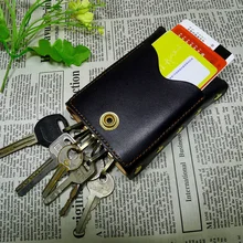 Многофункциональный чехол для ключей, держатель для карт, два в одном, натуральная кожа, сумка для ключей, большая емкость, органайзер для ключей на шнурке, для мужчин и женщин, 1876KY
