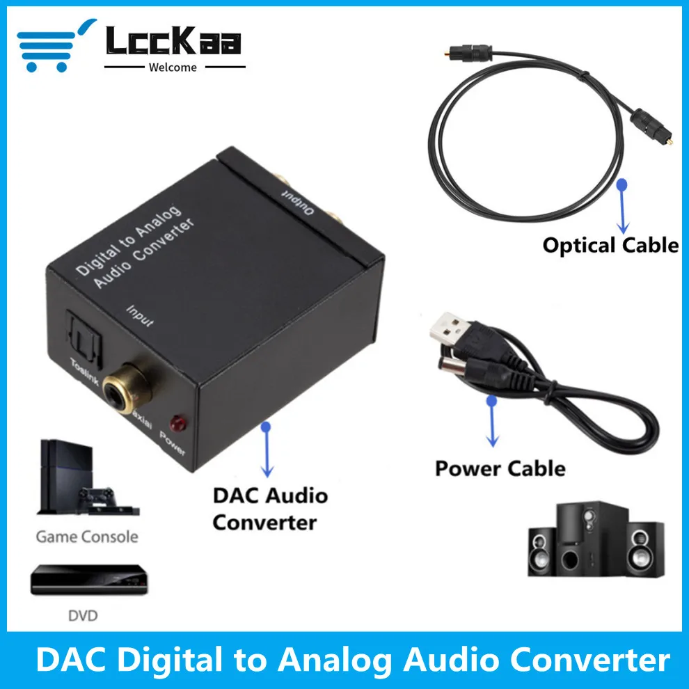 Цифро-аналоговый аудио преобразователь LccKaa Toslink коаксиальный сигнал на RCA R/L