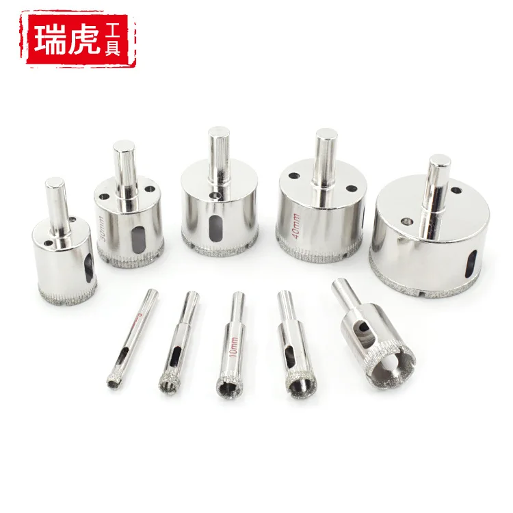 Glass Perforator Tile Ceramic Hole Punch Electroplated Silicon Carbide Glass Drill Buddhist Prayer Bead Round Polishing 10PC