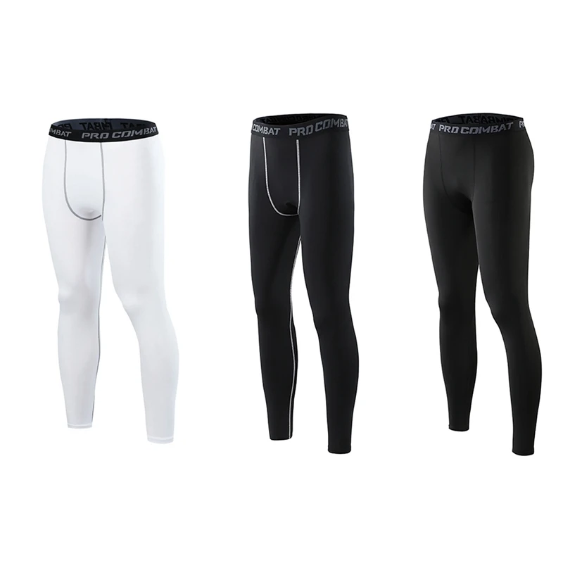 Мужские быстросохнущие спортивные Стрейчевые штаны для бега, спортивные тренировочные спортивные колготки с защитой от пота