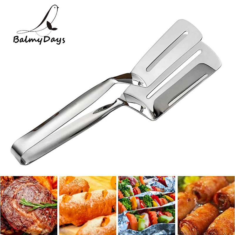 BBQ Turner Stainless Steel Barbecue Tongs Fish Steak Turner BBQ Grill