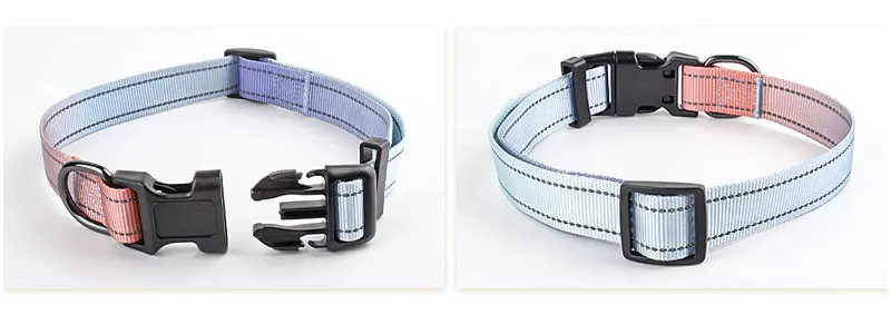 Nylon Dog Collar And Leash Suitable For Small And Medium-sized Pitbull Two-piece Personality Gradient Color Pet Collar And Leash