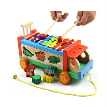 

The New Product Animal Piano Car Color Can Drag Early Education One - Year - Old Baby Educational Toys