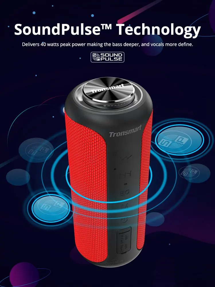 [Новейшая версия] Динамик Tronsmart T6 Plus улучшенная версия Bluetooth 40 Вт портативный