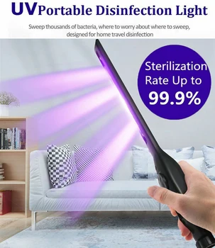 

Rechargeable Sterilize UV-C Light Handheld LED UVC Disinfection Lamp Home Handheld Disinfection USB Charging Lamp Sterilizer