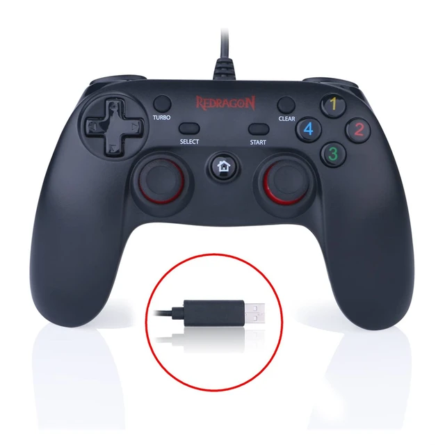 Redragon G807 Gamepad PC Game Controller Joystick with Dual Vibration Saturn for Windows PC PS3 Playstation Android Xbox 360