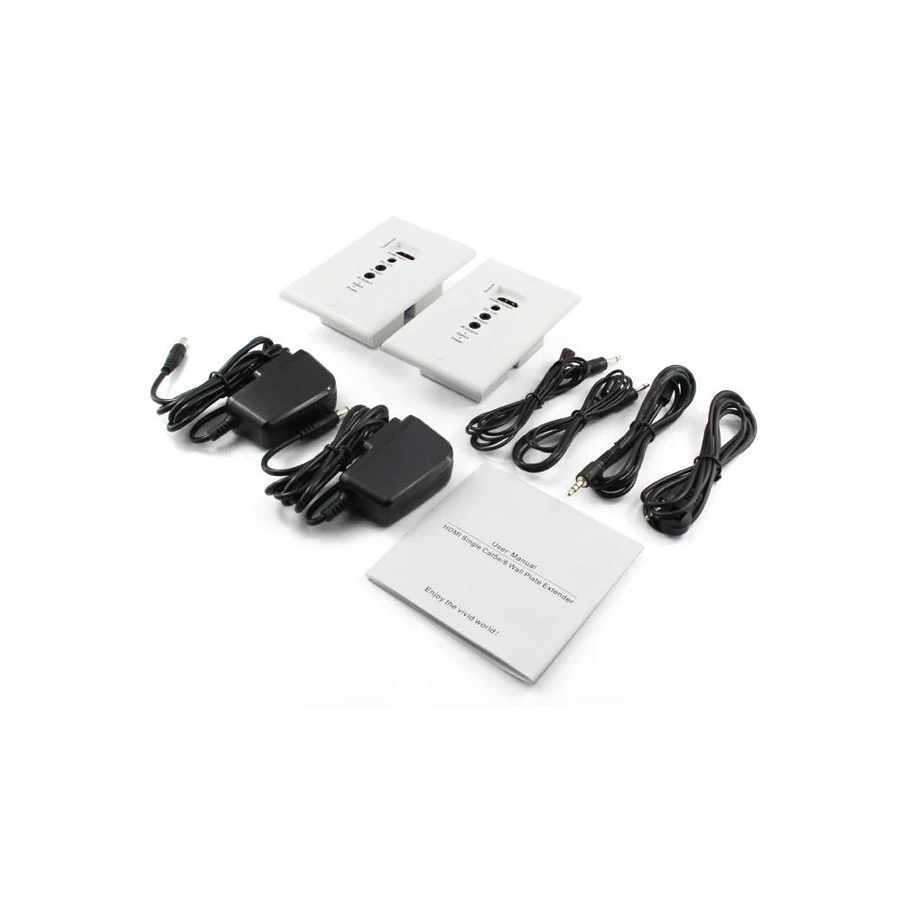 Placa de Parede Hdmi Rj45 Extensor sobre Cat5e Cat6 com ir Remoto Hdmi Transmissor e Receptor Distância até 50m - Imagem 2