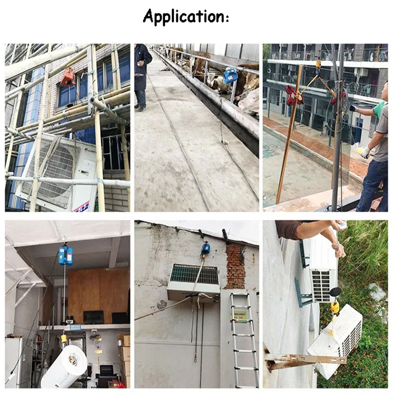 220v 500kg Remote control crane hoist wire rope electric hoist aluminum shell household indoor small crane