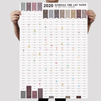 

1PC agenda 2020 365days Paper Wall Calendar Daily Planner Notes Very Large Study TO DO LIST kawaii School supplies